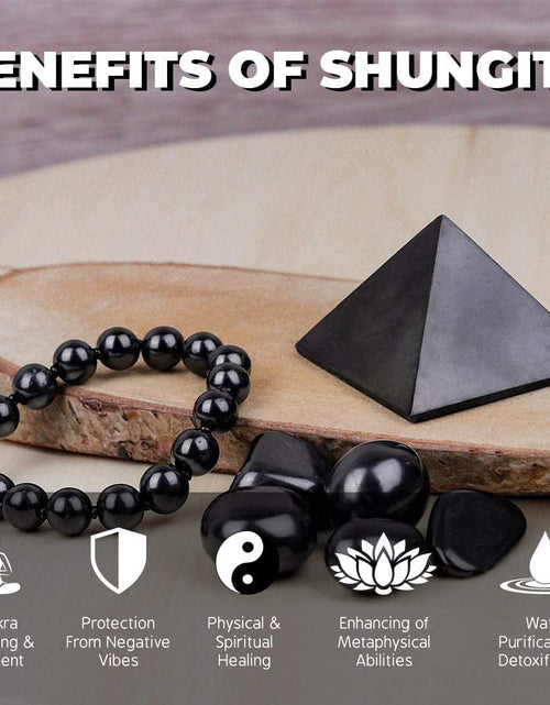 Load image into Gallery viewer, Shungite Elite Stones for Water Purification | Silvery Shine Raw Elite Noble Shungite Detoxification Stones for Water Filtering | Natural and Authentic Shungite Nuggets from Karelia (50G)
