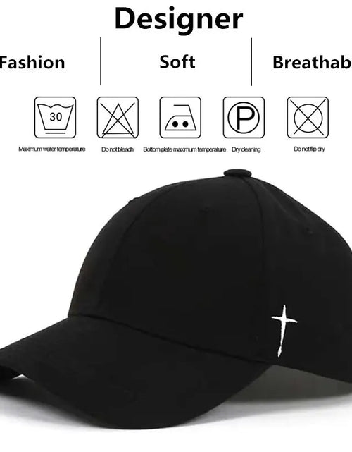 Load image into Gallery viewer, Unisex Simple Cross Water Drop Embroidery Baseball Caps Spring and Autumn Outdoor Adjustable Casual Hat Sunscreen Hat
