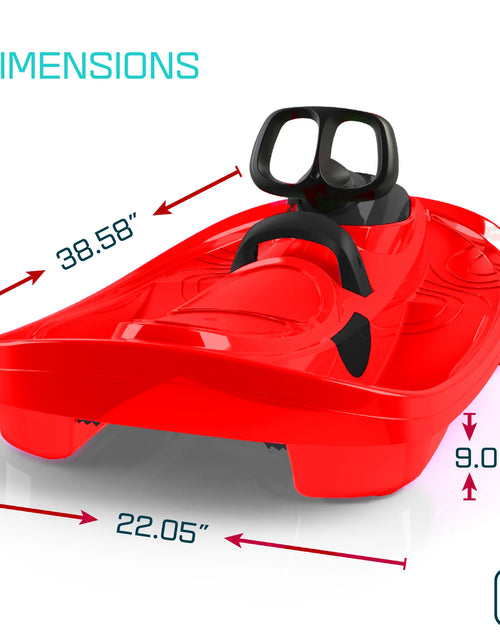 Load image into Gallery viewer, Stratos Bobsled for Kids, 2 Person Steerable Snow Sled , Ages 3+ , Red
