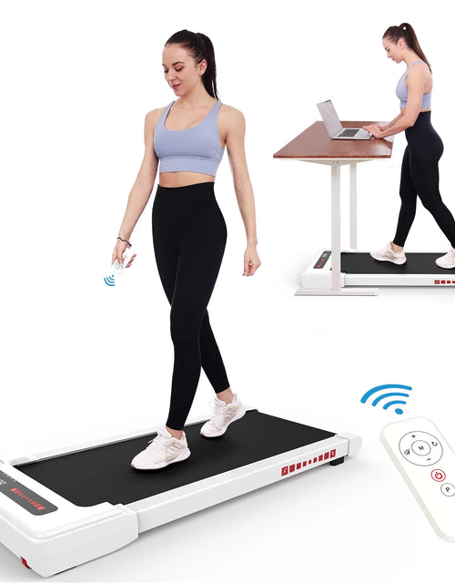 Load image into Gallery viewer, Walking Pad Treadmill under Desk, White 2.25HP Portable Mini Treadmill W/ Remote Control
