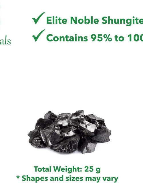 Load image into Gallery viewer, Shungite Elite Stones for Water Purification | Silvery Shine Raw Elite Noble Shungite Detoxification Stones for Water Filtering | Natural and Authentic Shungite Nuggets from Karelia (50G)
