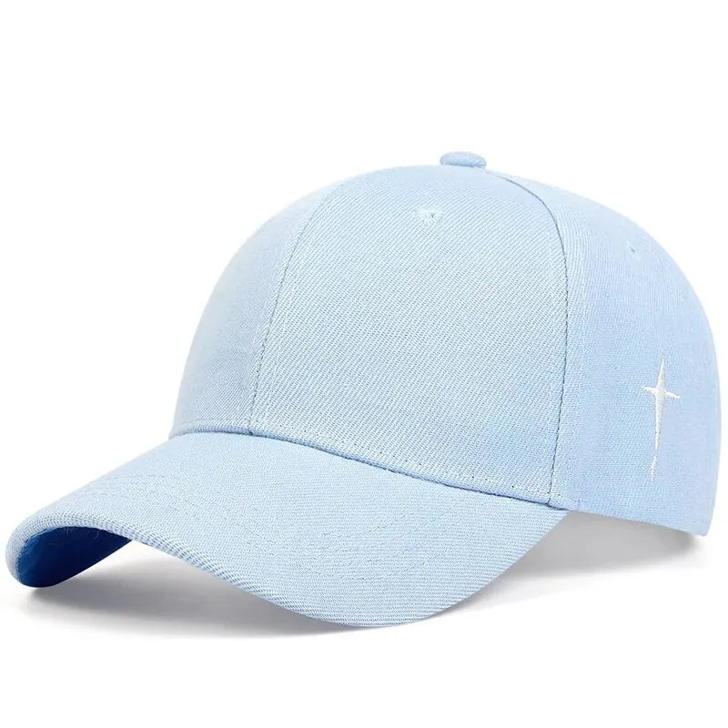 Unisex Simple Cross Water Drop Embroidery Baseball Caps Spring and Autumn Outdoor Adjustable Casual Hat Sunscreen Hat