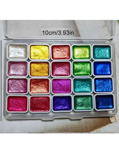 Load image into Gallery viewer, 20 Colors 0.03Oz Solid Pearlescent Watercolor Paint Set Chameleon Glitter Pigment Student Watercolor Painting Nail Deco Art Pain
