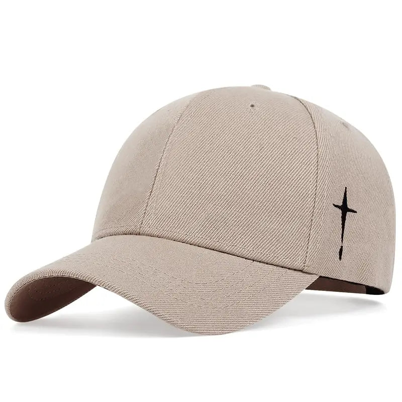 Unisex Simple Cross Water Drop Embroidery Baseball Caps Spring and Autumn Outdoor Adjustable Casual Hat Sunscreen Hat