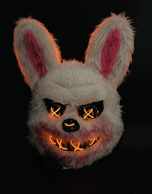 Load image into Gallery viewer, Glow Animal Mask Halloween Horror Bloody Rabbit Bear Decoration Props Simulate Fur Mask Cosplay Costume Party Decoration
