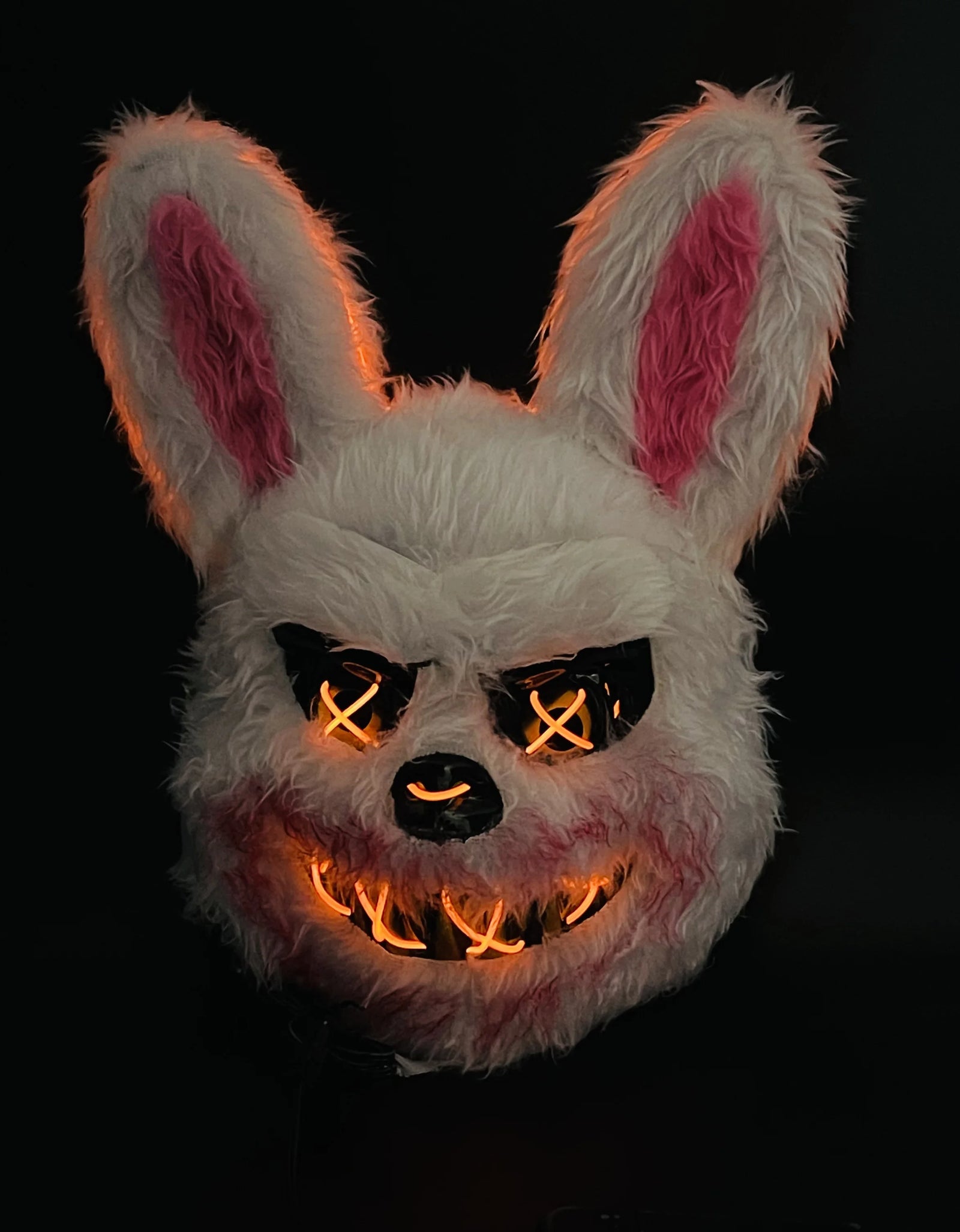 Glow Animal Mask Halloween Horror Bloody Rabbit Bear Decoration Props Simulate Fur Mask Cosplay Costume Party Decoration