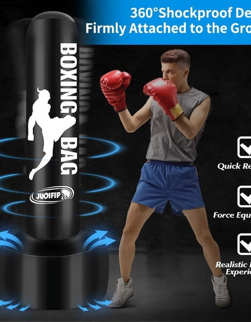 Load image into Gallery viewer, Standing Punching Bag for Adults 69&#39;&#39; Heavy Bag with Stand Inflatable Boxing Bags Freestanding Kickboxing Bag Equipment for Training MMA Muay Thai Fitness to Use Outdoor Indoor
