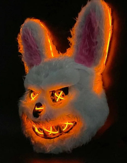 Load image into Gallery viewer, Glow Animal Mask Halloween Horror Bloody Rabbit Bear Decoration Props Simulate Fur Mask Cosplay Costume Party Decoration
