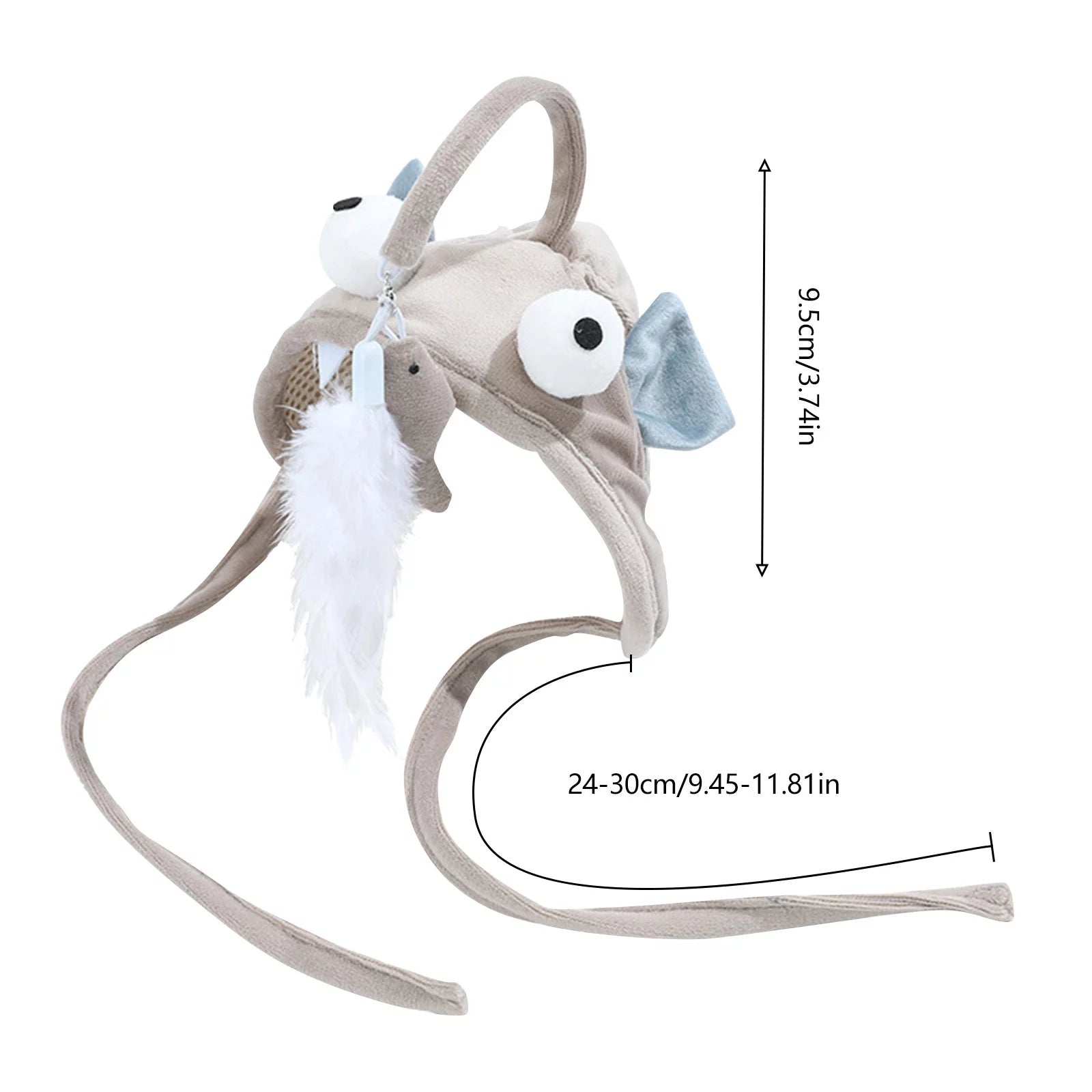 Head Mounted Cat Toy Teaser Cat Stick Cute Pet Headgear Feather Funny Cat Stick Cat Teasing Stick Interactive Cat Teaser Toy