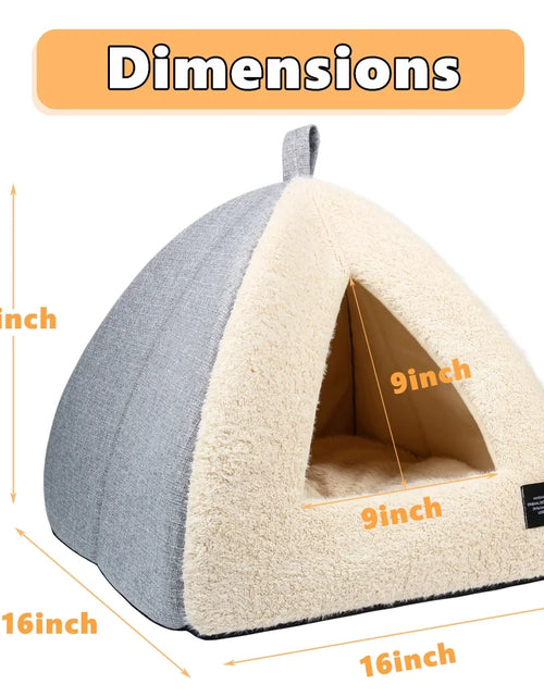 Load image into Gallery viewer, Cat Bed for Indoor Cats - Pet Cave Bed Cat Cave Bed Cat House Cat Tent with Removable Washable Cushioned Pillow, Soft and Self Warming Kitten Beds &amp; Furniture, Pet Bed
