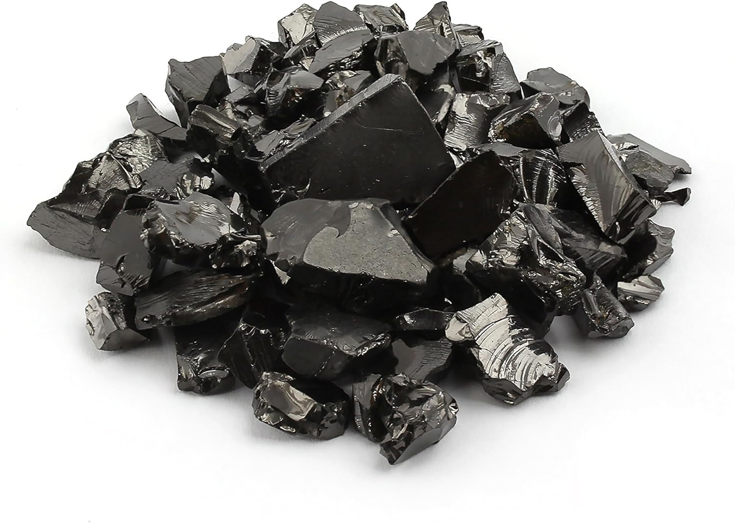 Shungite Elite Stones for Water Purification | Silvery Shine Raw Elite Noble Shungite Detoxification Stones for Water Filtering | Natural and Authentic Shungite Nuggets from Karelia (50G)